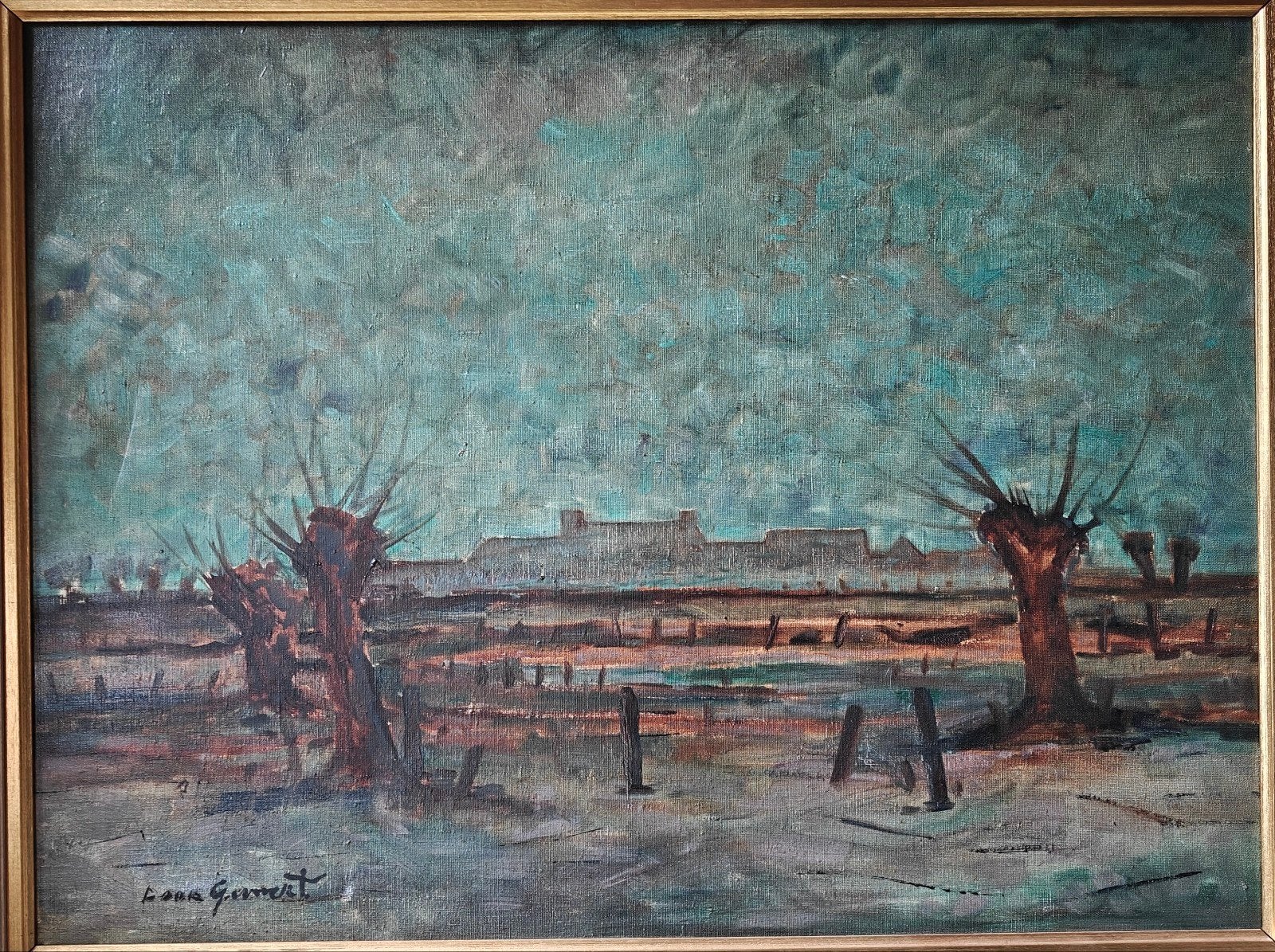 Par Gevaert/Paysage, 60 cm x 80 cm, Antiquités & Art, Art | Peinture | Classique, Paysage, Enlèvement