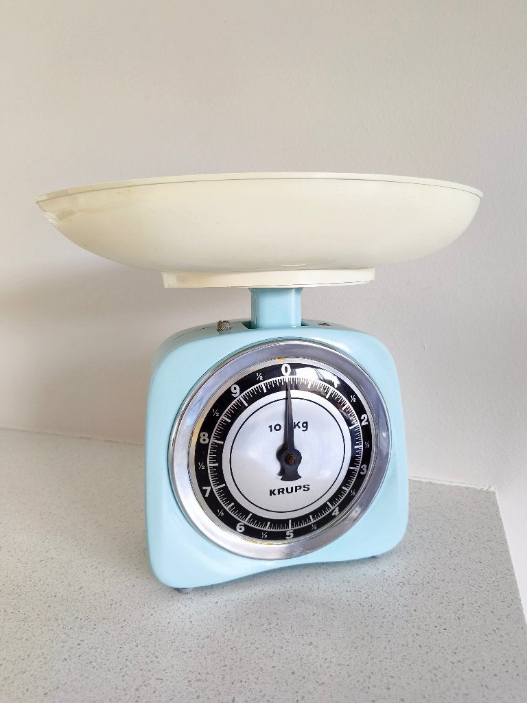 Balance de cuisine vintage Krups bleu clair 10kg - 1950, Enlèvement ou Envoi, Maison et Meubles