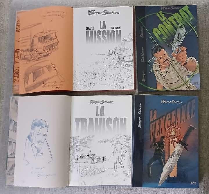 BD 4 TT Wayne Shelton 1 à 5 Neufs 2 dédicaces Denayer, Livres, Plusieurs BD, Enlèvement ou Envoi, Neuf
