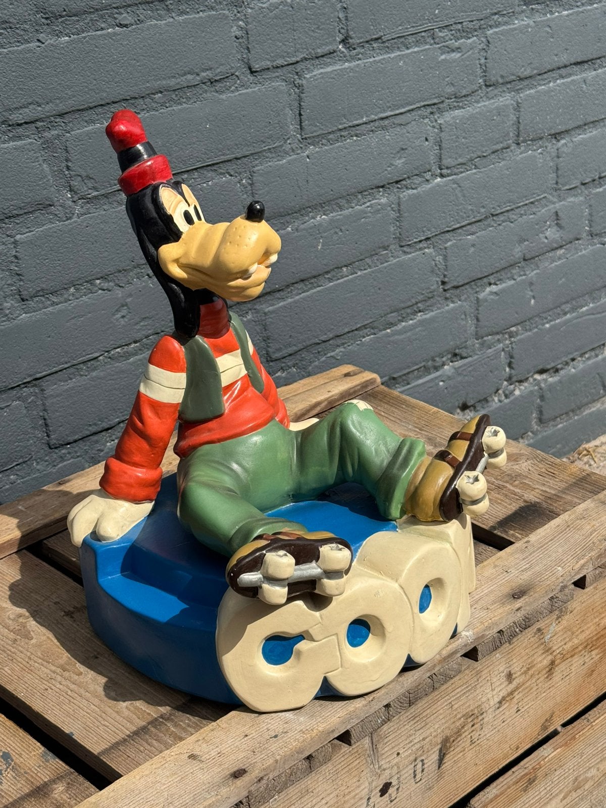 Goofy Disney beeld Statuco Zeldzaam !, Verzamelen, Disney, Ophalen, Goofy of Pluto, Gebruikt, Beeldje of Figuurtje