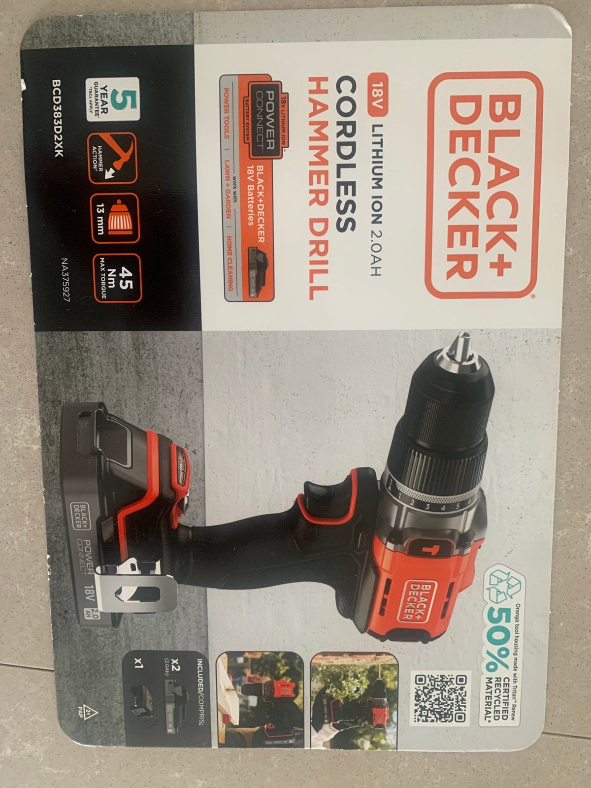 Black + Decker nooit gebruikte schroefklopbootmachinr, Doe-het-zelf en Bouw, Gereedschap | Boormachines, Variabele snelheid, Ophalen of Verzenden