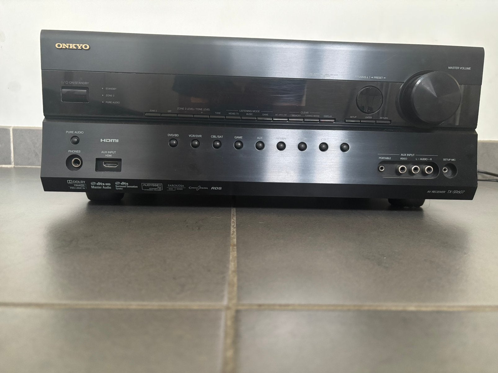 Onkyo TX-SR607 7.2 AV Receiver – Zwart, Audio, Tv en Foto, Tuners, Ophalen, Zo goed als nieuw