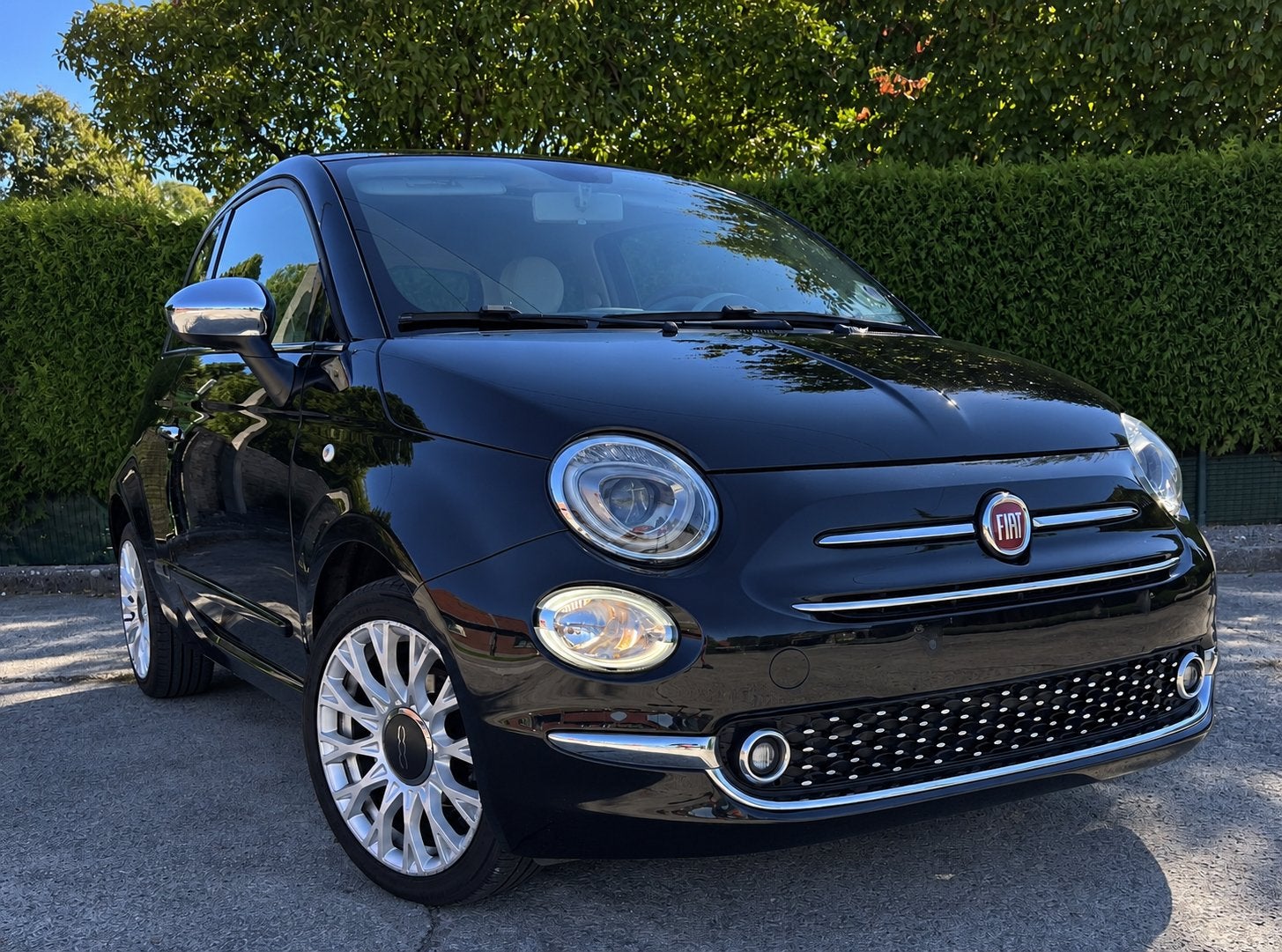 Fiat 500 1.2 Benzine 69 pk Lounge — 2017 — 120.000 km — GPS, Stof, Zwart, Bedrijf, Handgeschakeld