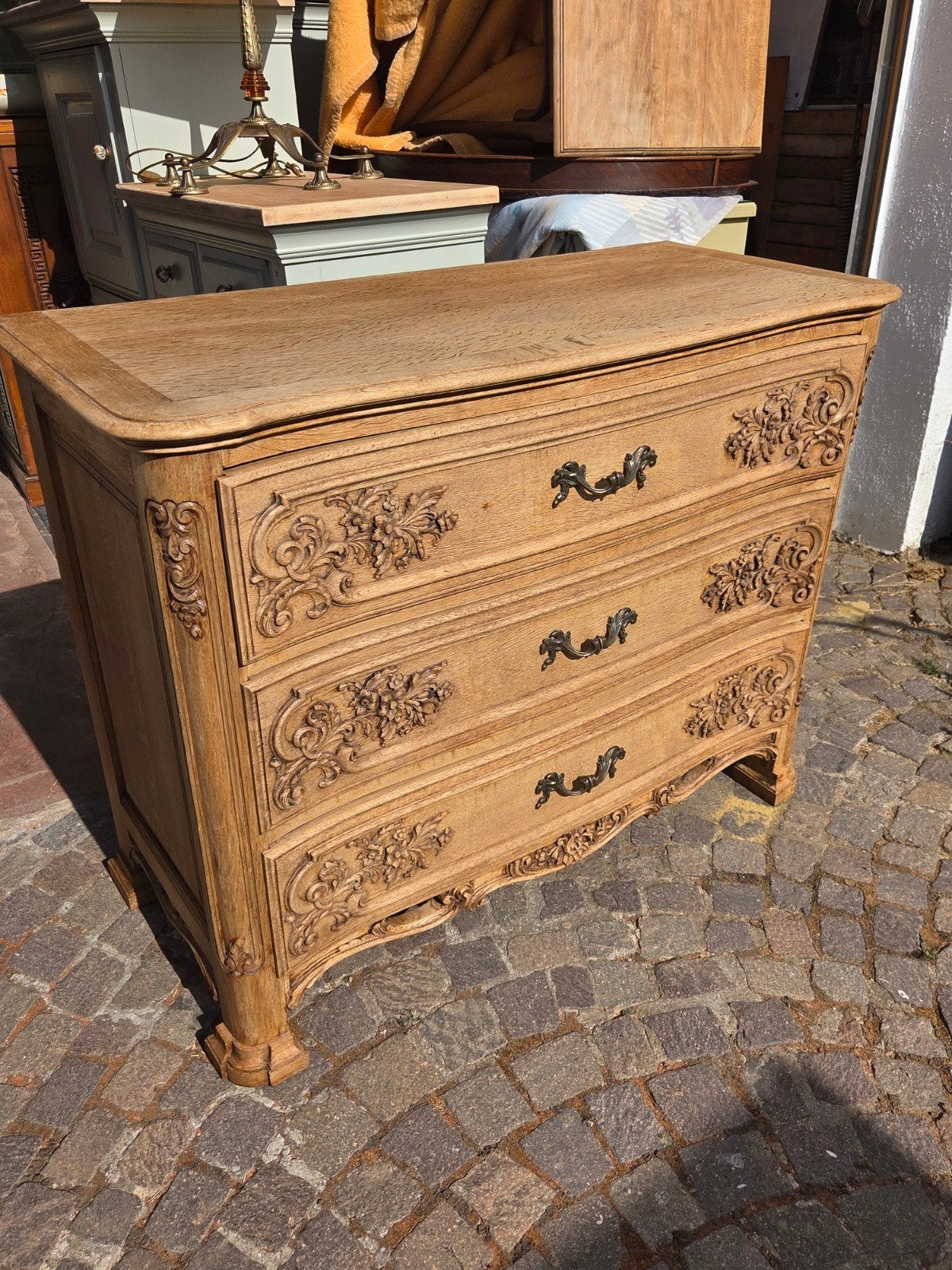 Magnifique ancienne commode massive en chêne,décapé et poncé, Enlèvement, Chêne