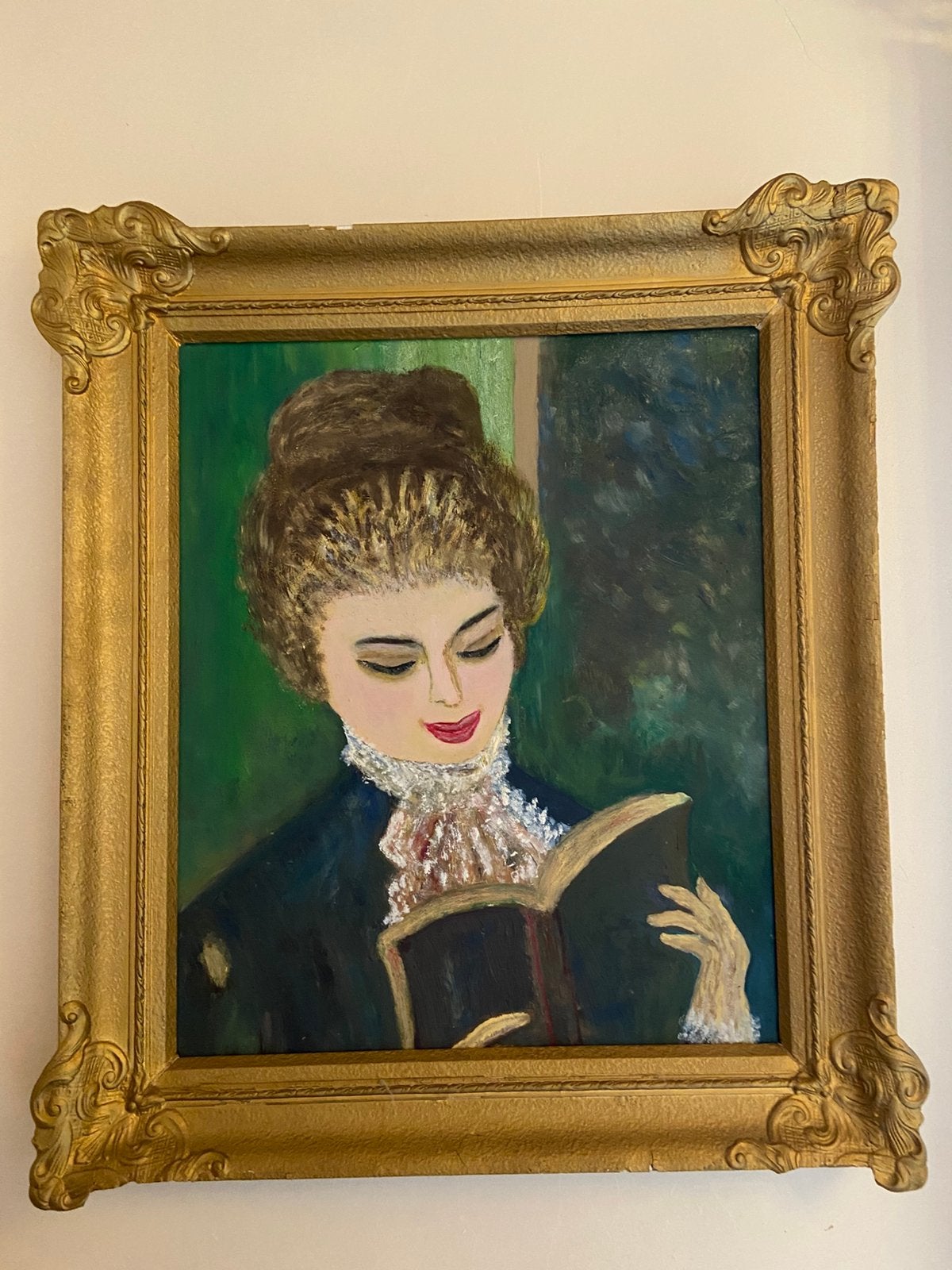 Kader - reproductie - Impressionistische lezende vrouw, Antiek en Kunst, Ophalen