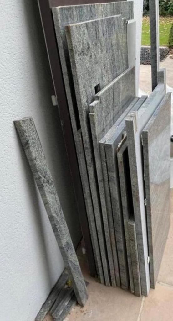 Graniet grijs werkblad platen grote partij 2/3cm, Doe-het-zelf en Bouw, Ophalen, 20 tot 50 mm
