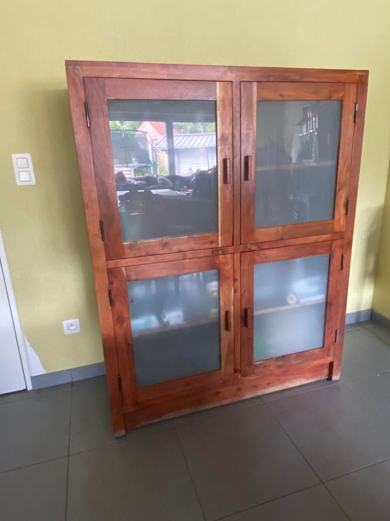 Eetplaats in massief teak, Huis en Inrichting, Kasten | Vitrinekasten, Ophalen, 75 cm of meer, Teakhout, 200 cm of meer