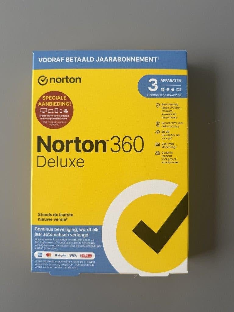 Norton 360 Deluxe - 3 apparaten, Computers en Software, Antivirus- en Beveiligingssoftware, Ophalen of Verzenden, Nieuw, Norton