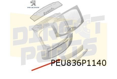 Peugeot ION achterklep sierlijst (te spuiten) (10/10-) Origi, -, Nieuw, Ophalen of Verzenden, Achter