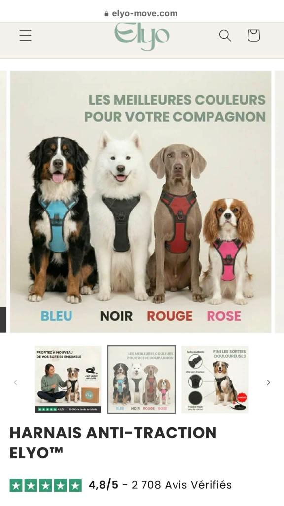 Harnais anti traction neuf top qualité, Animaux & Accessoires, Enlèvement, Neuf, Laisse pour chien