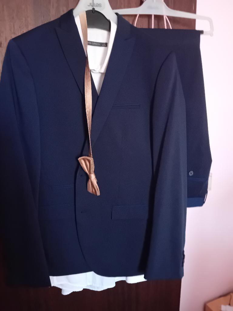 JULES kostuum, Kleding | Heren, Kostuums en vesten, Ophalen, Zo goed als nieuw, Maat 52/54 (L), Blauw