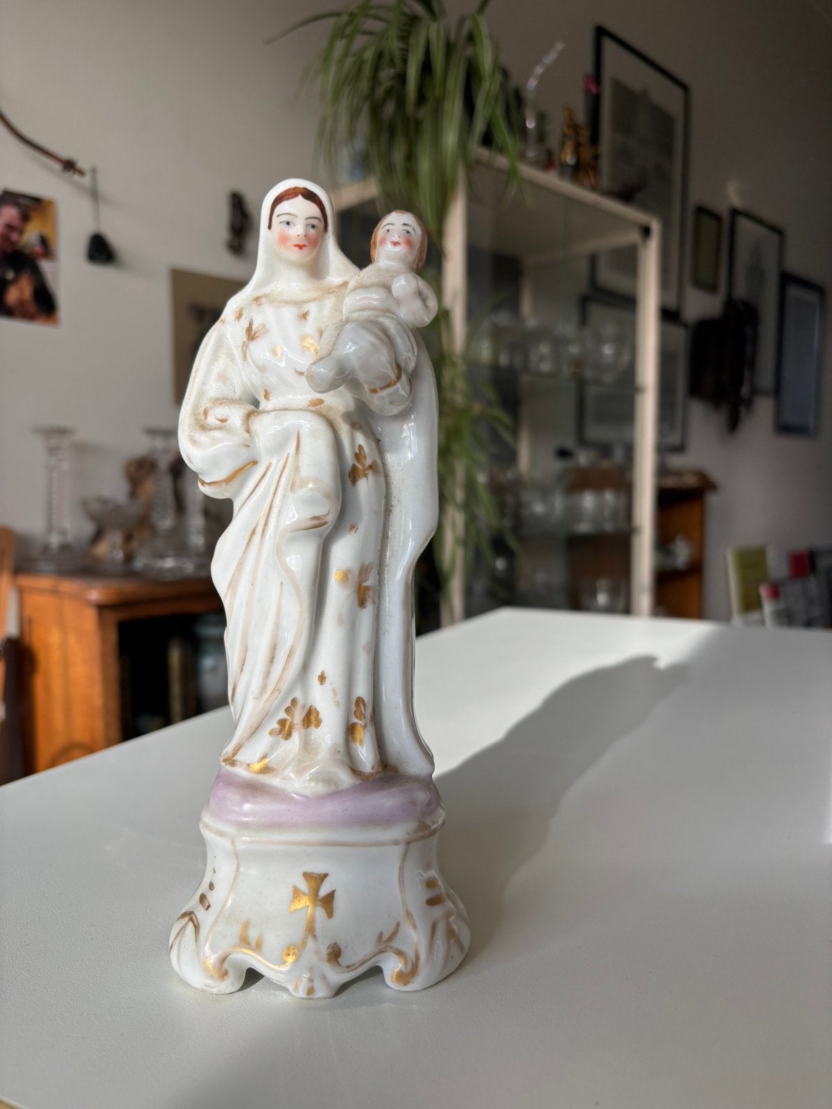 19de eeuws Maria beeld in brussels porselein., Antiek en Kunst, Ophalen