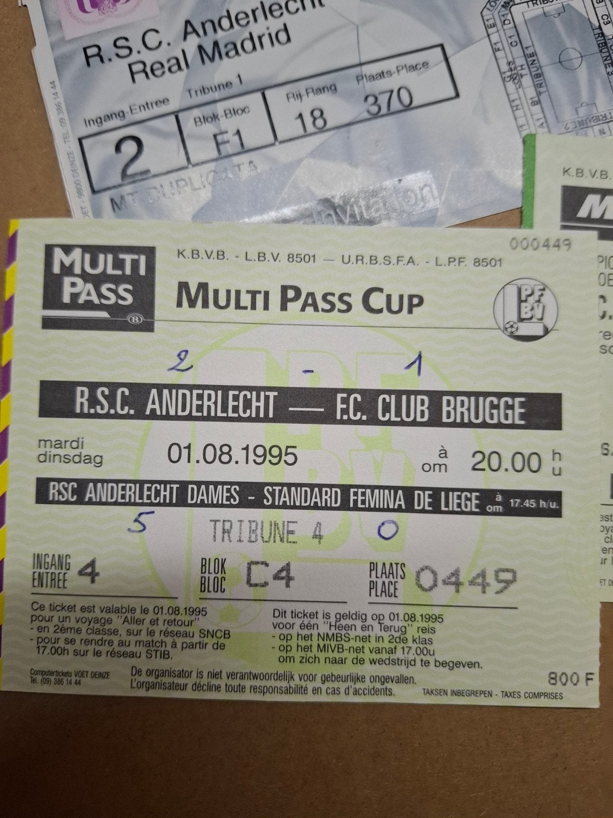 ticket de match de football rsca, Enlèvement ou Envoi
