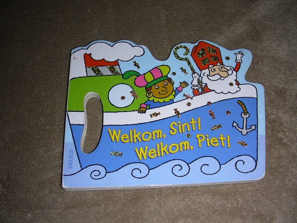 Kartonnen boekje 'Welkom Sint ! Welkom Piet !, Ophalen of Verzenden, Zo goed als nieuw, 3 tot 4 jaar