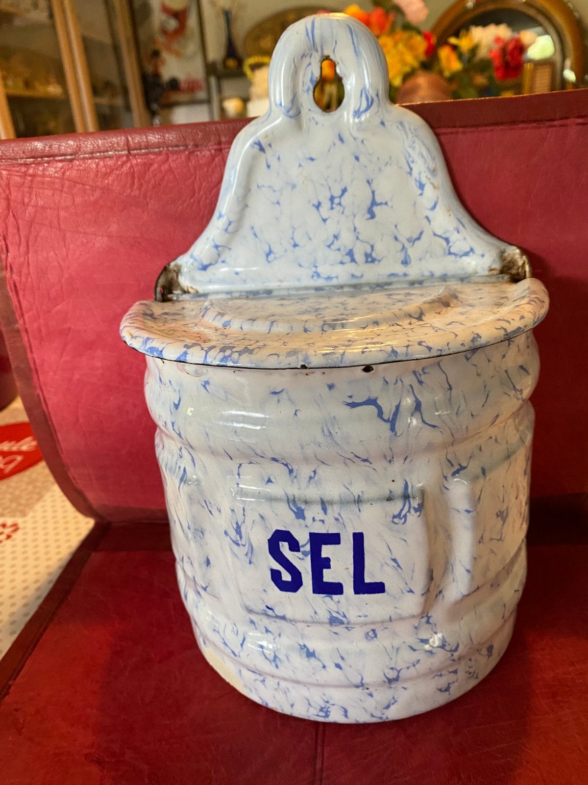 Boîte à sel. Vintage. Émaillée., Enlèvement ou Envoi