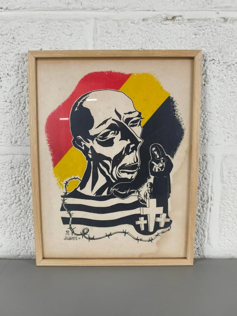 Jo Maes litho - WO2, Ophalen of Verzenden, ., ., .