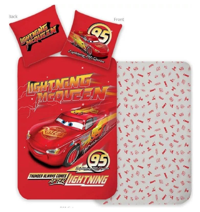 Disney Cars Baby / Peuter Dekbedovertrek Rood 100 x 135 cm, Ledikant, Dekbedovertrek, Nieuw, Ophalen of Verzenden