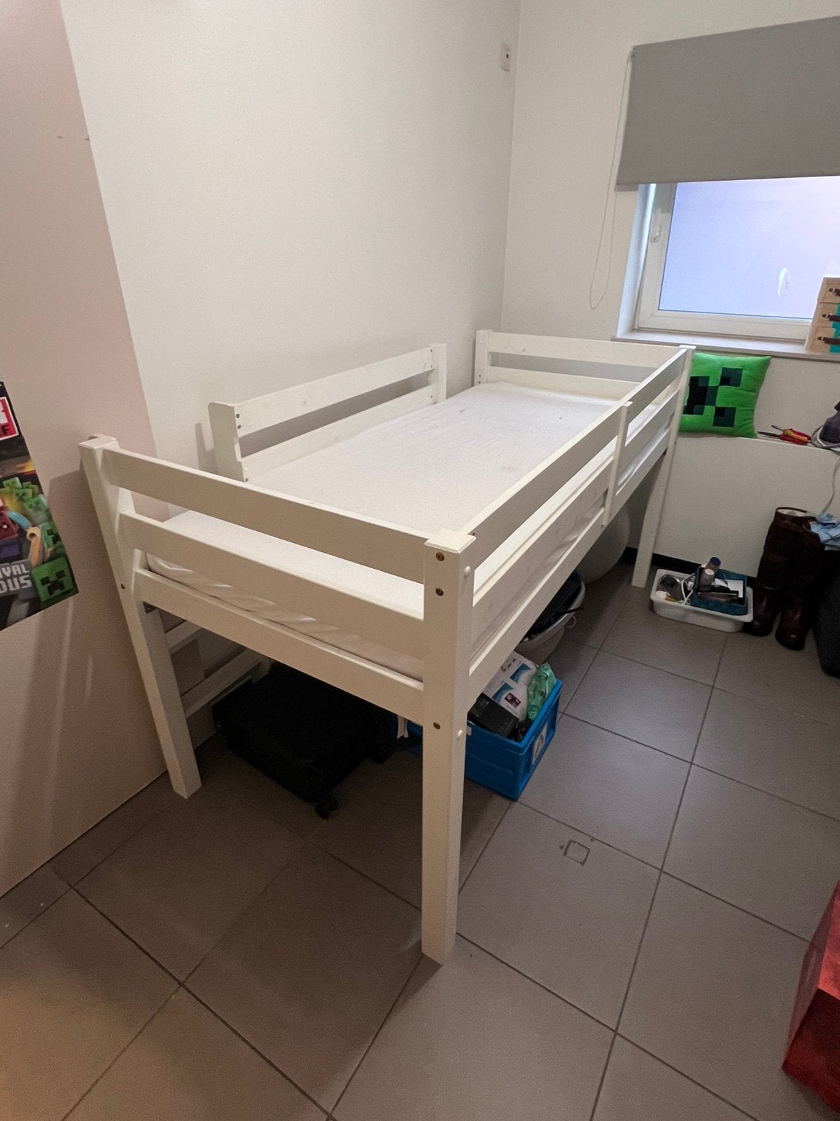 Kinderbed met trapladder & schuifaf, Ophalen, Gebruikt, Halfhoogslaper
