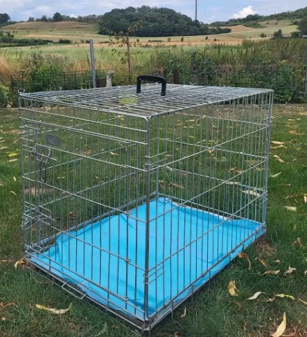 metaalkleurige bench 54x77x60 hoog, Ophalen, Gebruikt