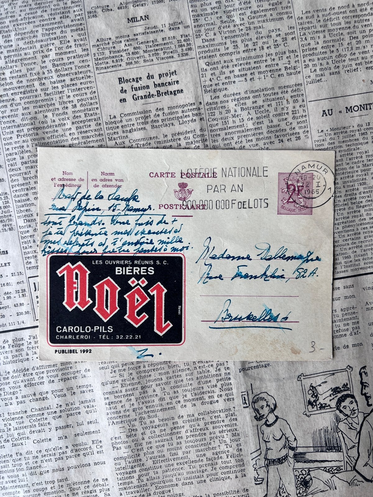 Ancienne carte postale Brasserie Ouvriers Réunis Charleroi, Enlèvement ou Envoi, Utilisé