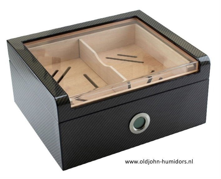 HUMIDOR 75 SIGAREN GLASS TOP CARBON DIGITAAL BOOKWILL    H06, Collections, Articles de fumeurs, Briquets & Boîtes d'allumettes
