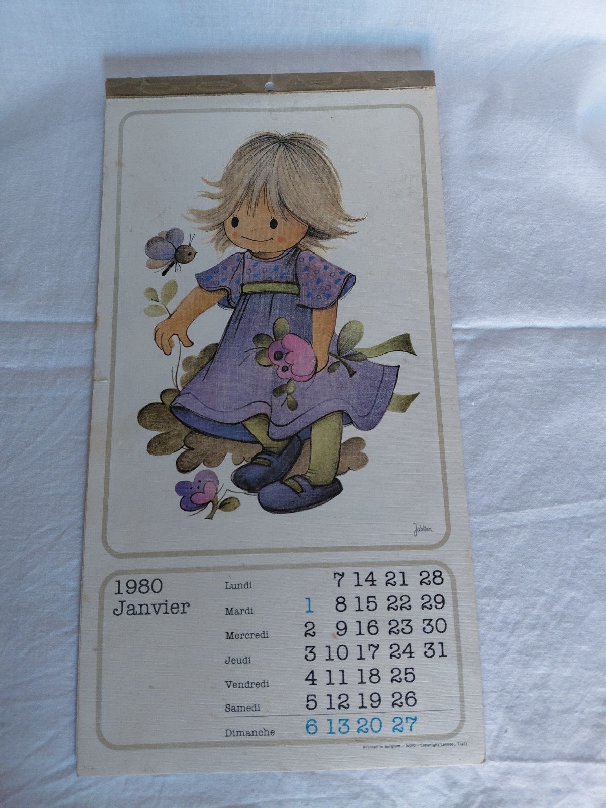 calendrier 1980, Enlèvement ou Envoi, Utilisé, Enfant