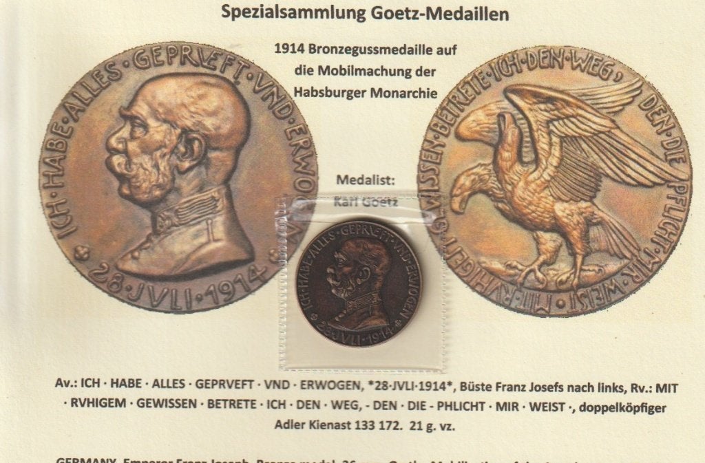 Mobilisatie oostenrijks leger, 1914.  koper medaille etc, Verzenden, Landmacht, Embleem of Badge