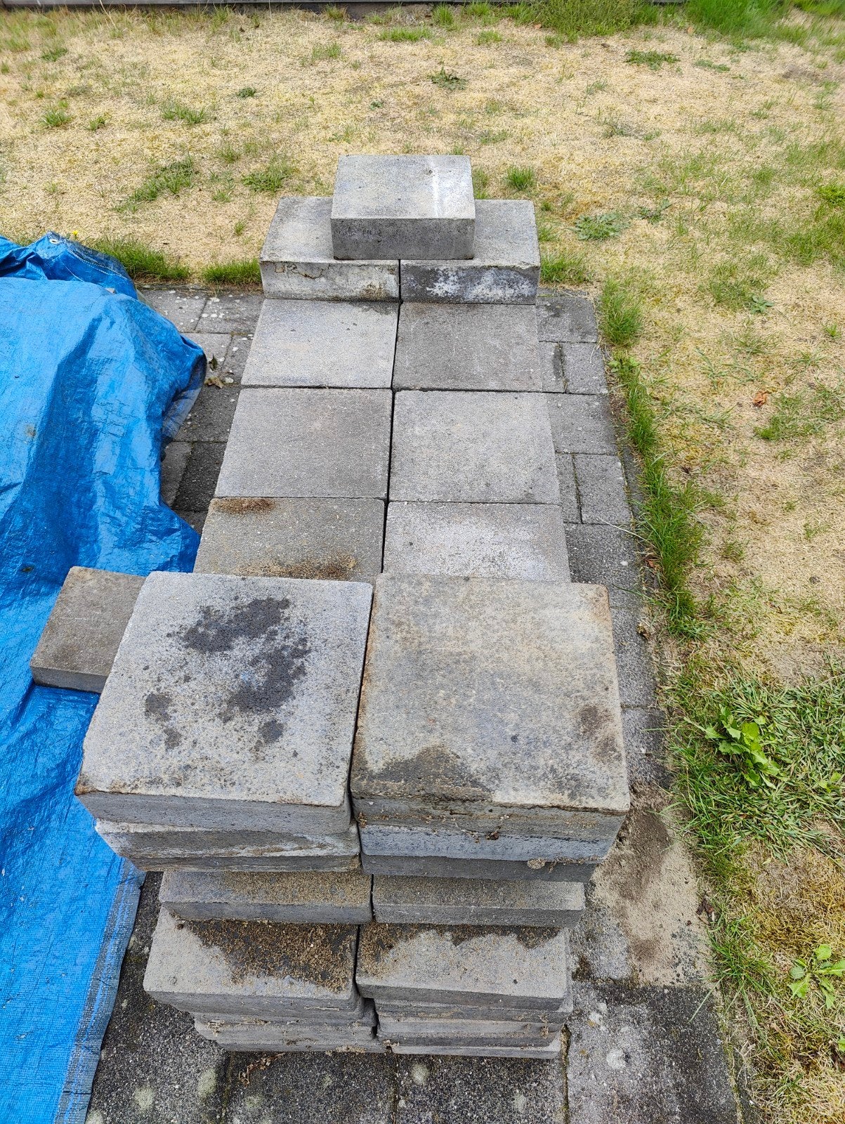 Betonnen terrastegels 20x20x6, Tuin en Terras, Tegels en Klinkers, Ophalen, Gebruikt, Minder dan 5 m², Beton
