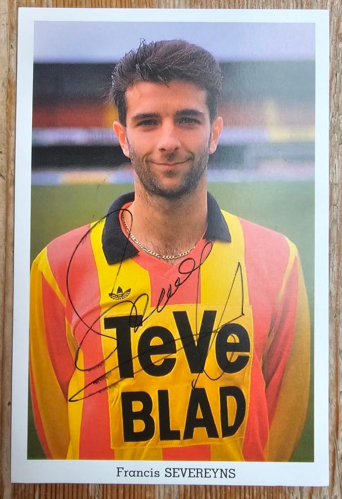 1989 Francis Severeyns KV Mechelen Kaart handgesigneerd!, Verzenden, Zo goed als nieuw, Spelerskaart