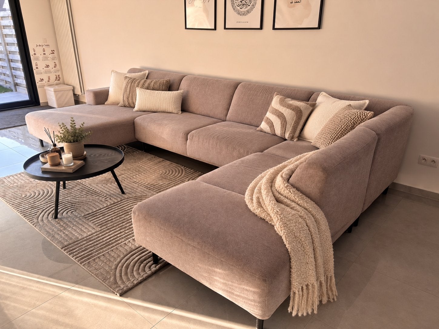 XXL zetel 4meter lounge te koop!, Maison & Meubles, Enlèvement, Comme neuf, Tissus