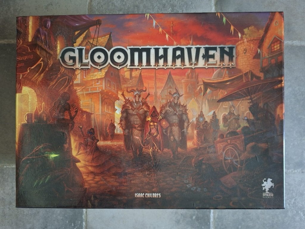 Gloomhaven 1st edition - nieuwstaat - inc. 2 sorteerdozen, Ophalen, Zo goed als nieuw