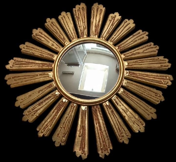 houten zonnespiegel Dollanzo., Antiek en Kunst, Ophalen