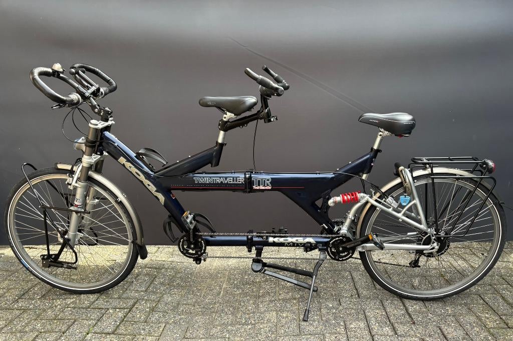 KOGA miyata twintraveller tandem deelbaar blauw, Versnellingen, Zo goed als nieuw, Deels opvouwbaar, Ophalen