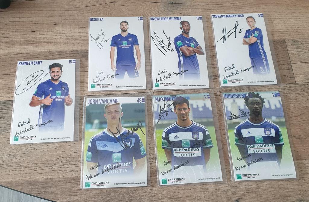 HANDTEKENINGEN VAN ANDERLECHT SPELERS  !!!, Verzamelen, Ophalen of Verzenden