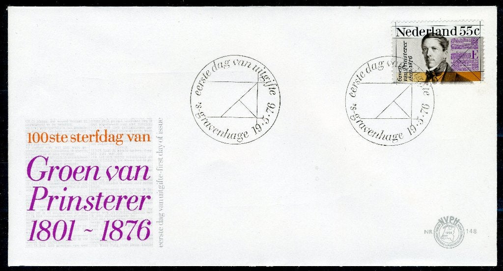 NEDERLAND E148 FDC 1976 - Groen van Prinsterer, Verzenden, Na 1940, Gestempeld