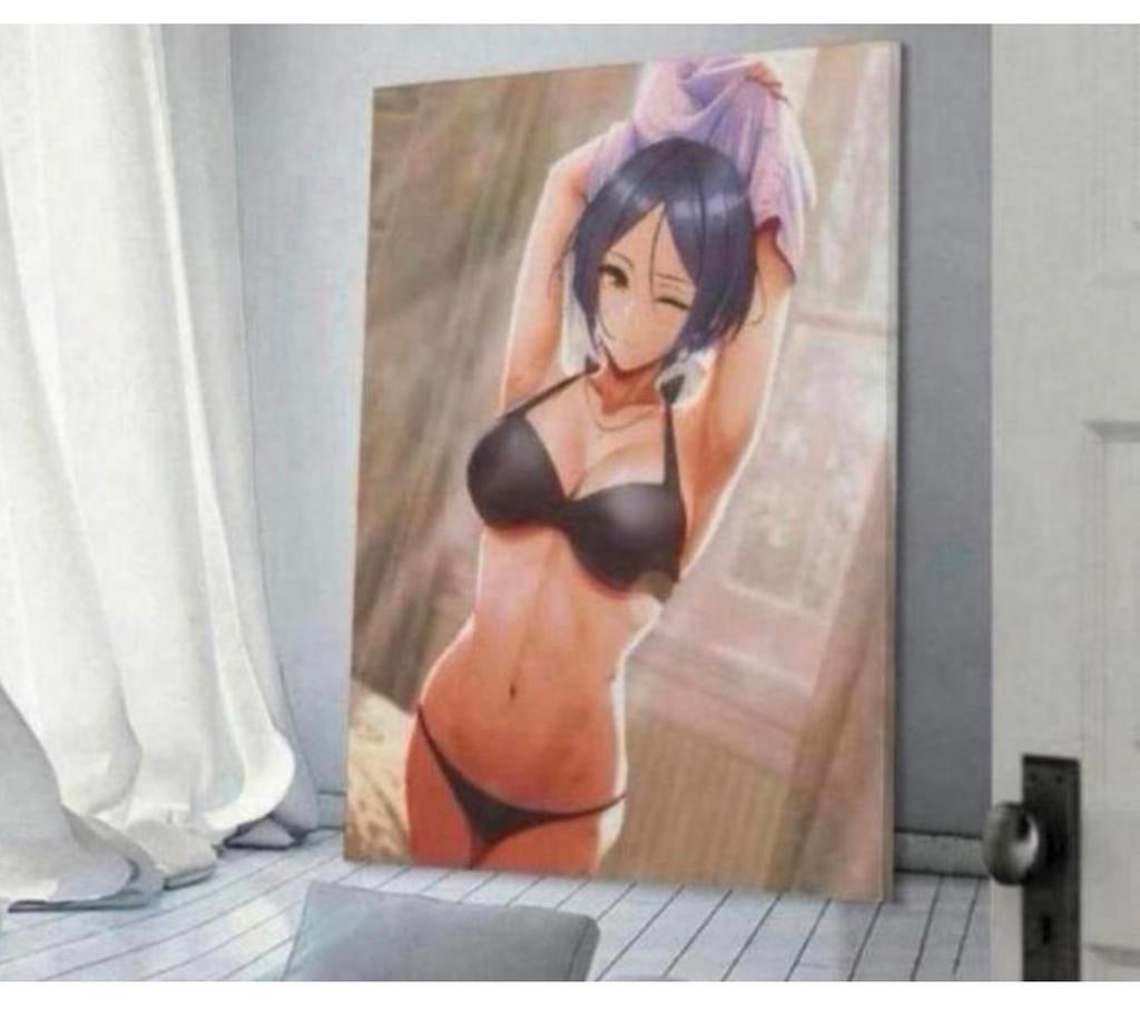 Animatie Anime hentai canvas poster XL 90x60 cm muur deco, Ophalen of Verzenden, Nieuw