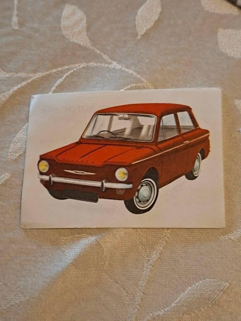 Prentje/Chromo : Hillman Imp. / Chocolade Jacques, 1960 tot 1980, Gebruikt, Ophalen of Verzenden, Prent