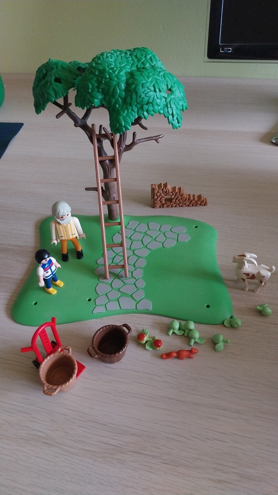 lot playmobil: appelboomgaard, zwembad, huis,..., Enlèvement, Utilisé, Pièces détachées