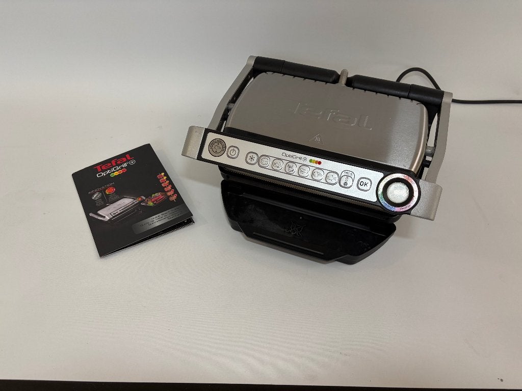 Tefal OptiGrill+ GC712D intelligente contactgrill, Enlèvement ou Envoi, Plaques amovibles, Utilisé