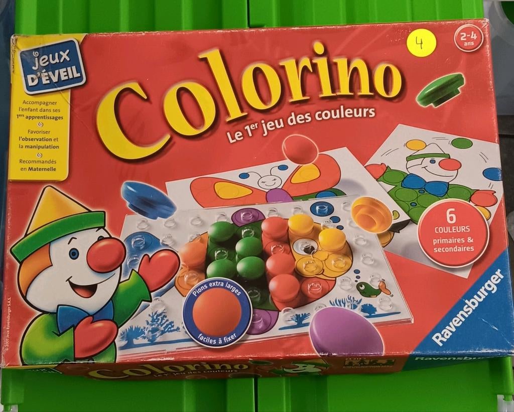 Jeu: Colorino  1er jeu des couleurs, 1 ou 2 joueurs, Enlèvement, Utilisé, Ravensburger
