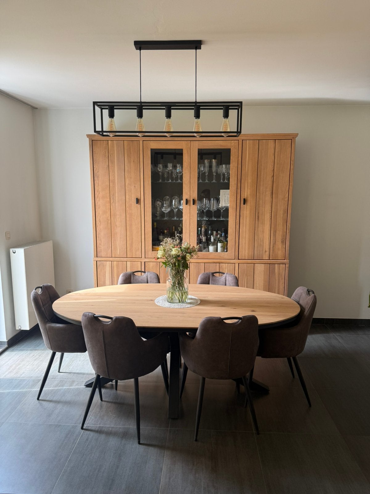 Eetplaast massief eik, Huis en Inrichting, Complete eetkamers, Ophalen, Zo goed als nieuw, Modern, landelijk, 6 tot 8 stoelen