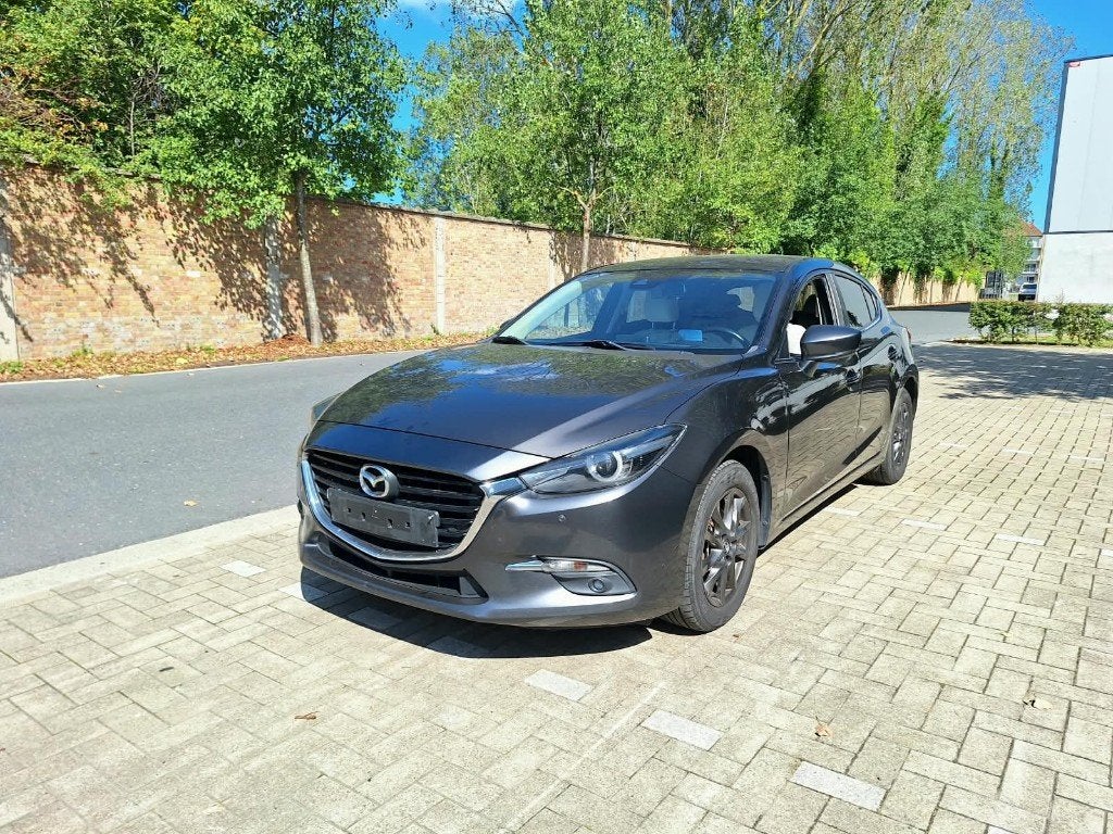 Mazda 3 1.5 Skyactiv -D | Head-up | Airco | Leder | Nav |, Autos, Mazda, Cuir, Argent ou Gris, Achat, Euro 6