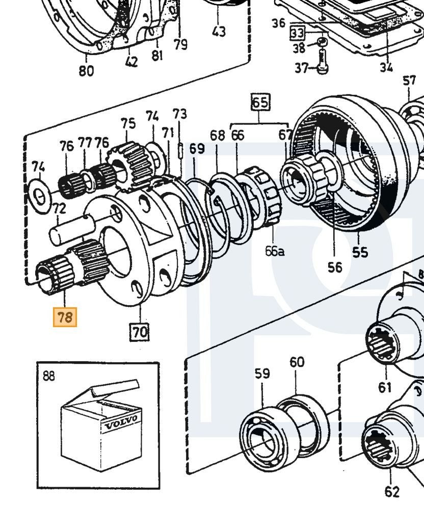 Volvo sun gear Volvo onderdeelnr 1232042, Ophalen of Verzenden, Nieuw