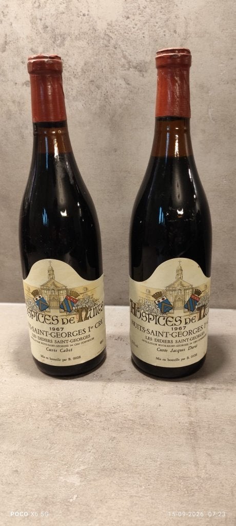 Hospices de Nuits - Nuits-Saint-Georges 1er Cru 1967, Collections, Enlèvement ou Envoi, Pleine, Vin rouge, France