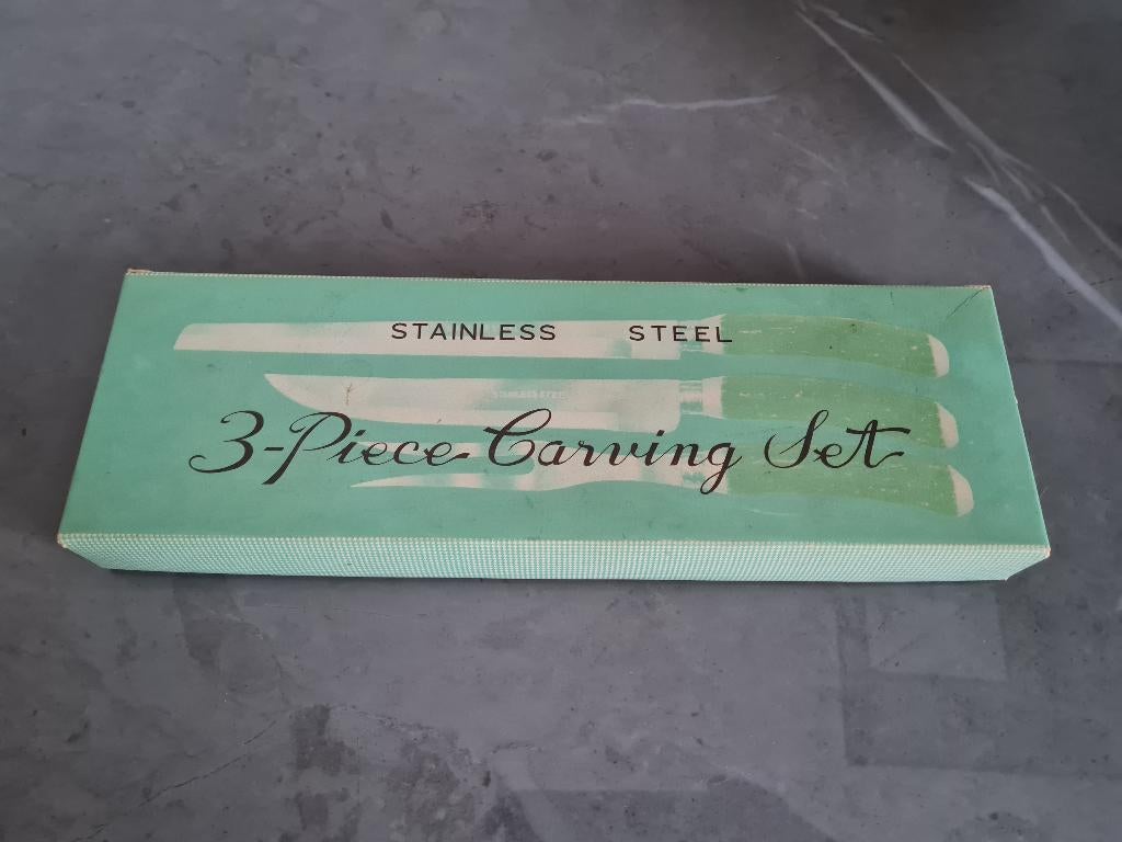 Vintage snijset met imitatie gewei - 3 piece carving set, Enlèvement ou Envoi