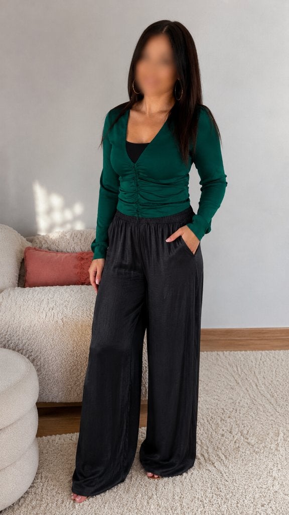 Zwarte wijde broek van Zara, Ophalen of Verzenden, Zo goed als nieuw, Maat 34 (XS) of kleiner, Zara