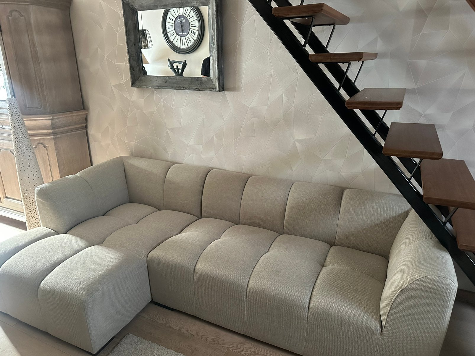 Chaise Jysk beige, Enlèvement, Comme neuf