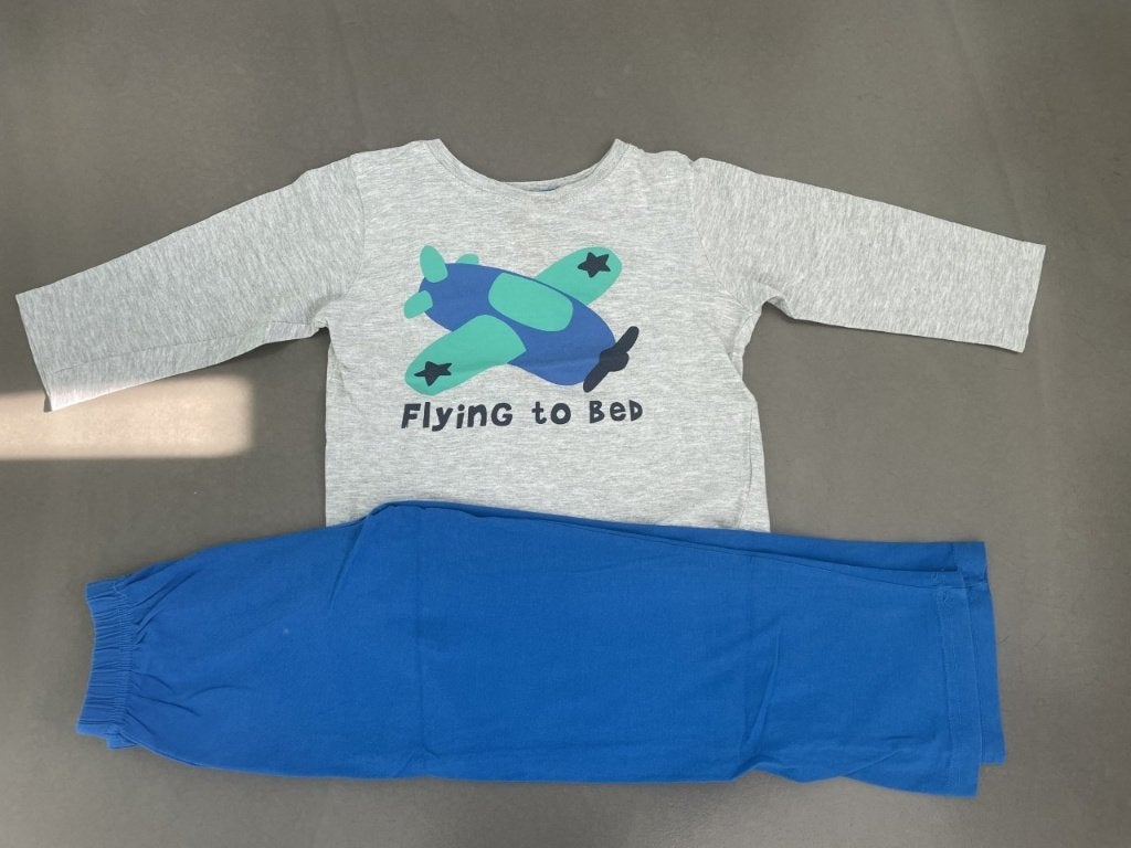 Grijze/blauwe pyjama maat 92, Ophalen of Verzenden, Zo goed als nieuw, Jongen, Nacht- of Onderkleding