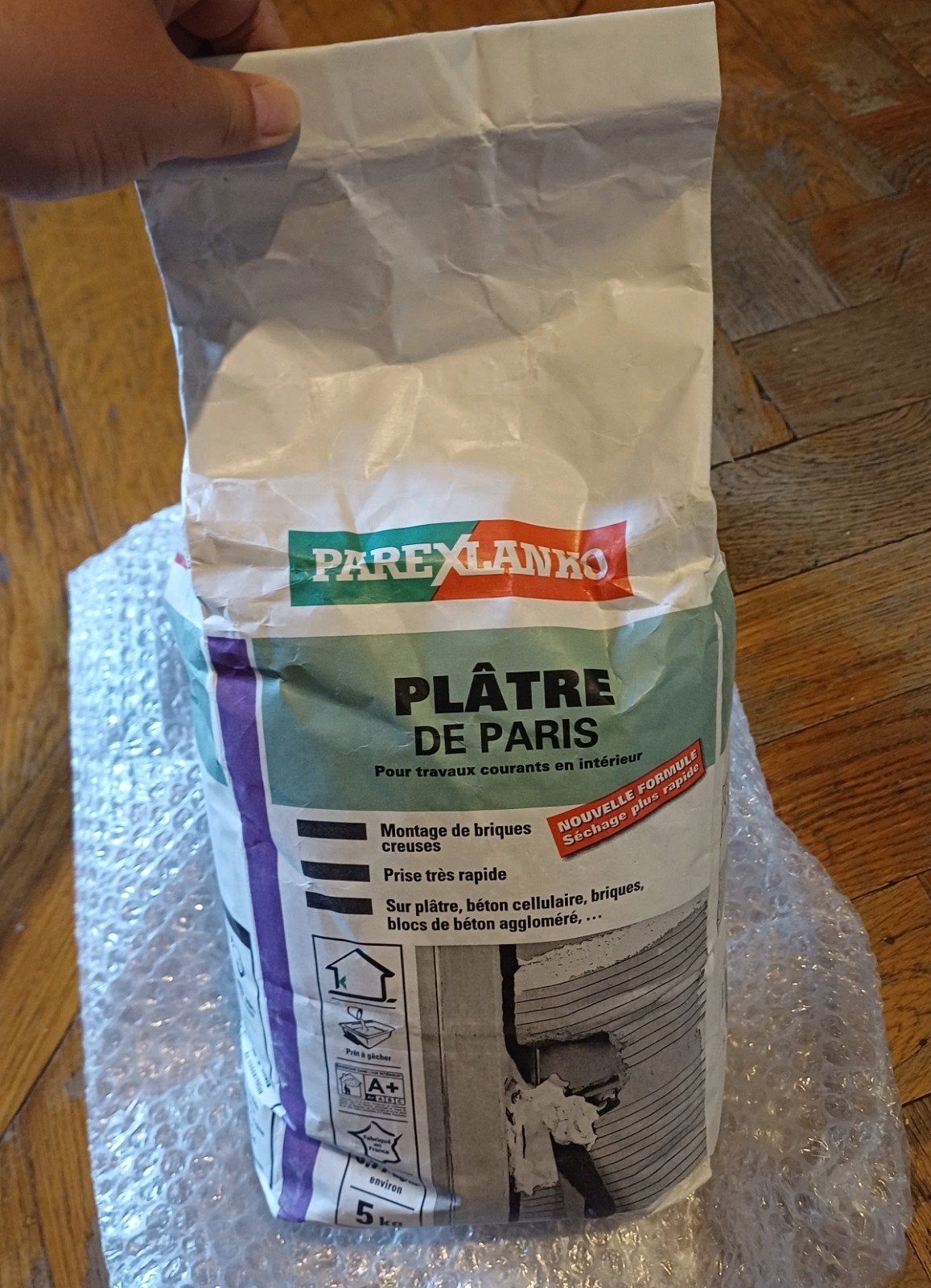 Plâtre de Paris, le sac est neuf, Enlèvement