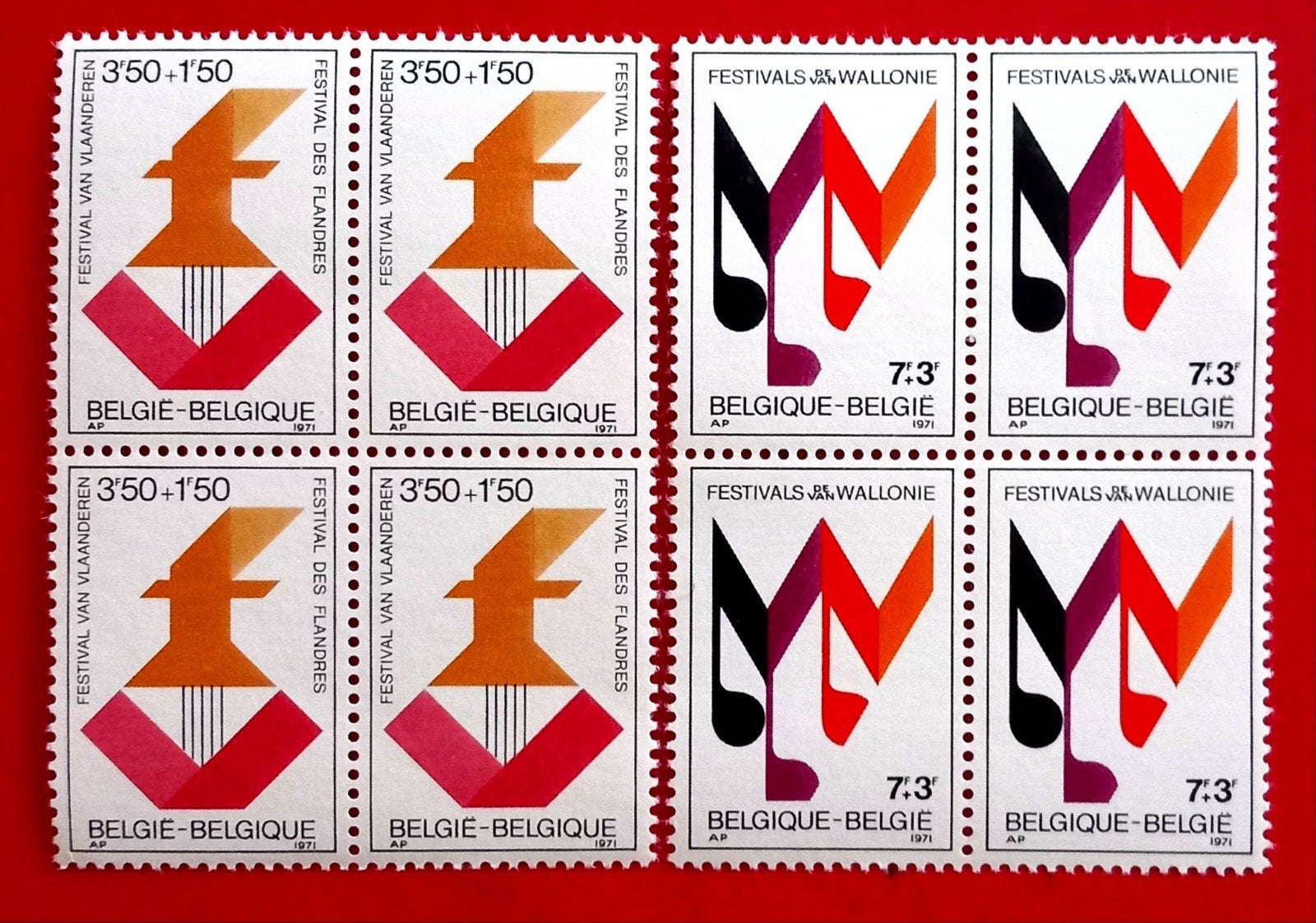 1971 Festivals Vlaanderen/Wallonië MNH ** - COTB 1599/1600, Verzenden, Orginele gom, Postfris, Postfris